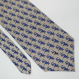 RM Sport Baseball Chicago White Sox Beige Jacquard Print Wide Silk Tie‎